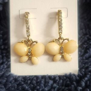 Beautiful Fashion Yellow Dangle Butterfly Earrings